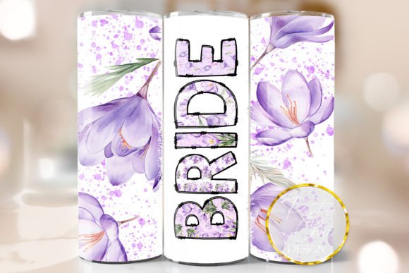 Bride Spring Flowers Tumbler PNG 20 Oz