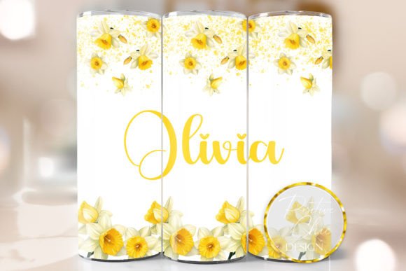 Daffodils Personalized Tumbler Wrap PNG Review
