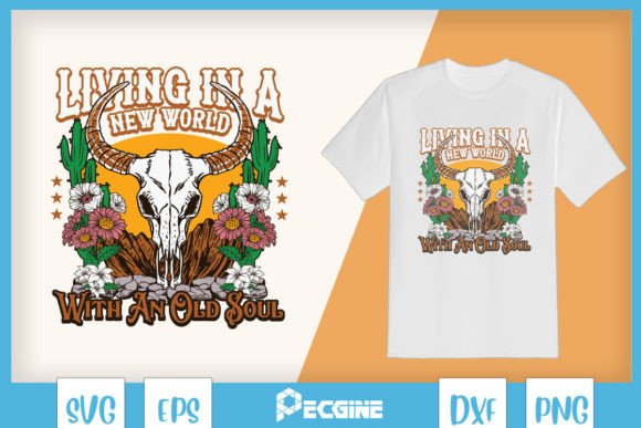Floral Cowskull Old Soul Music SVG Review
