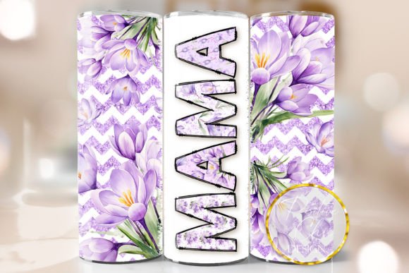 Floral Mama Tumbler Wrap Design