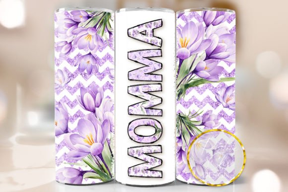 Floral Momma Skinny Tumbler Wrap PNG