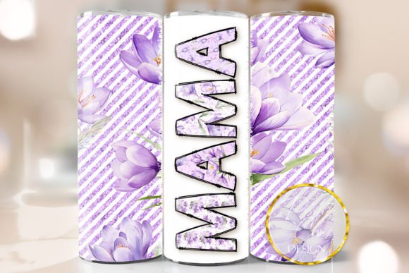 Flowers Mama Tumbler Wrap Design