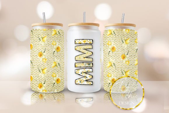Mimi Libbey Cup Wrap PNG Flowers UVDTF