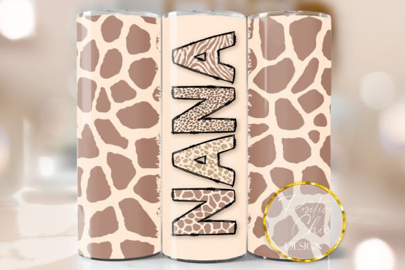 Nana 20 Oz Tumbler Wrap PNG Animal Print