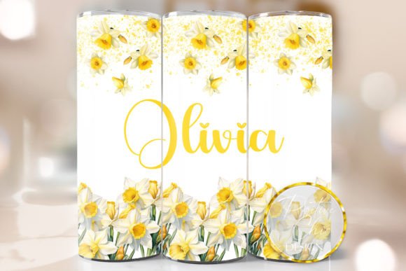 Personalized Daffodils Tumbler Wrap PNG Review