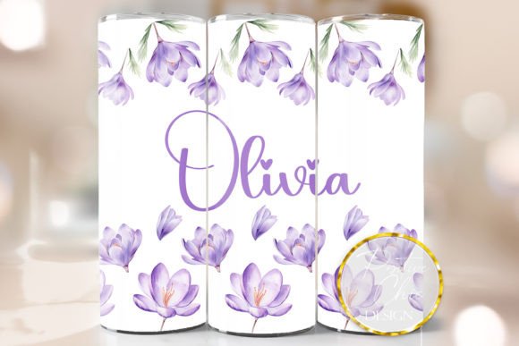 Personalized Flowers Tumbler Wrap PNG Review
