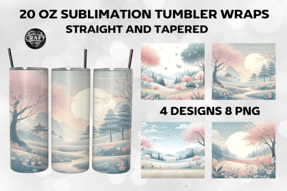 Spring Landscape Tumbler Wrap 20oz PNG